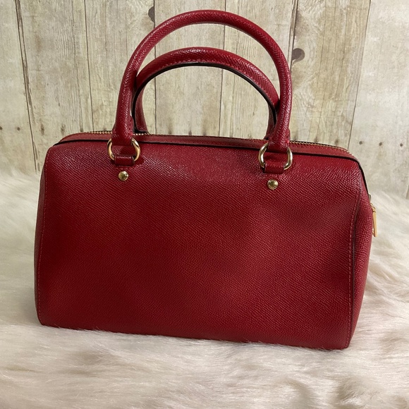 2 pcs COACH Red Rowan Satchel & Coach mini box cosmetic case - Picture 4 of 14